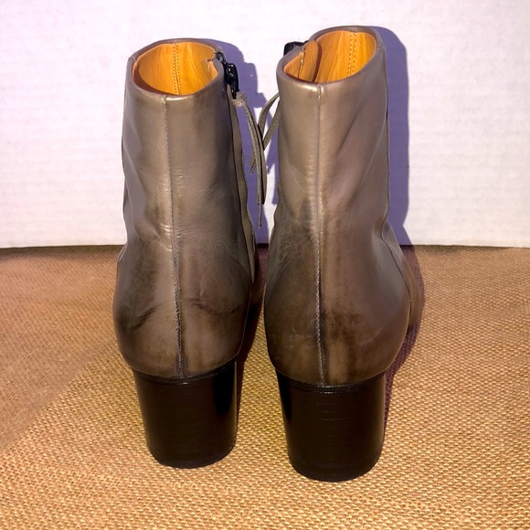 Isabel Marant sz 38 Gray Leather Booties Round Heel Made in Italy 🇮🇹 like NEW - Picture 5 of 9